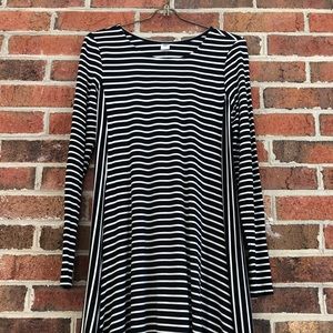 Old Navy black and white striped skater dress